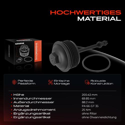1x Ölfiltergehäuse Deckel für VW Golf 6 Passat CC Transporter T5 Audi A1 A3 A4 A6 Bild 1x Ölfiltergehäuse Deckel für VW Golf 6 Passat CC Transporter T5 Audi A1 A3 A4 A6