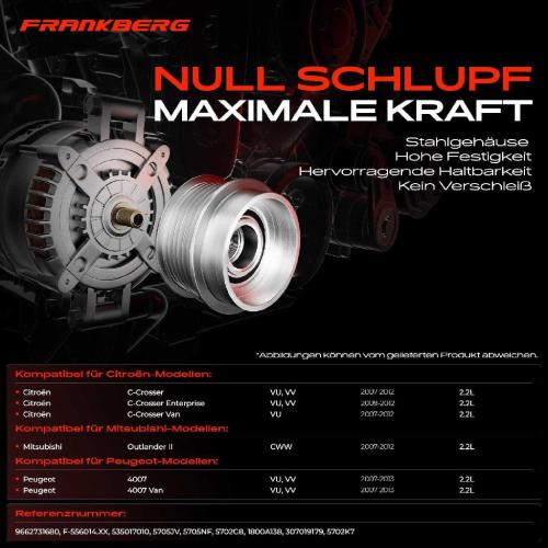 1x Generatorfreilauf Lichtmaschine für Citroën C-Crosser Peugeot 4007 Mitsubishi Bild 1x Generatorfreilauf Lichtmaschine für Citroën C-Crosser Peugeot 4007 Mitsubishi