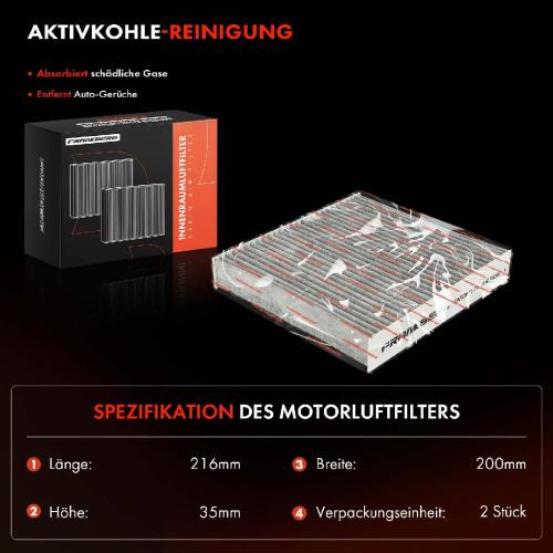 2x Innenraumfilter Aktivkohle für Dacia Renault Lada Alpine Sandero II Xray Bild 2x Innenraumfilter Aktivkohle für Dacia Renault Lada Alpine Sandero II Xray