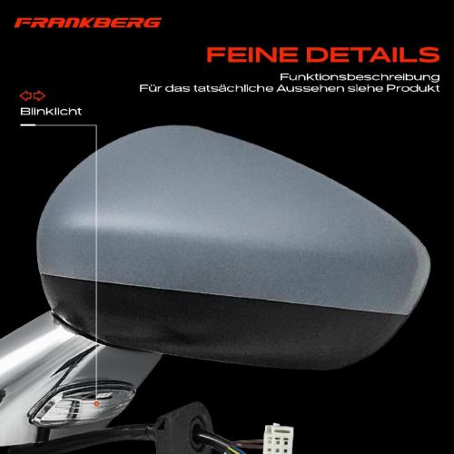 Frankberg 1x Außenspiegel Links für Citroën C3 II SC Picasso SH DS3 Cabriolet SA 2009-2016 Bild Frankberg 1x Außenspiegel Links für Citroën C3 II SC Picasso SH DS3 Cabriolet SA 2009-2016