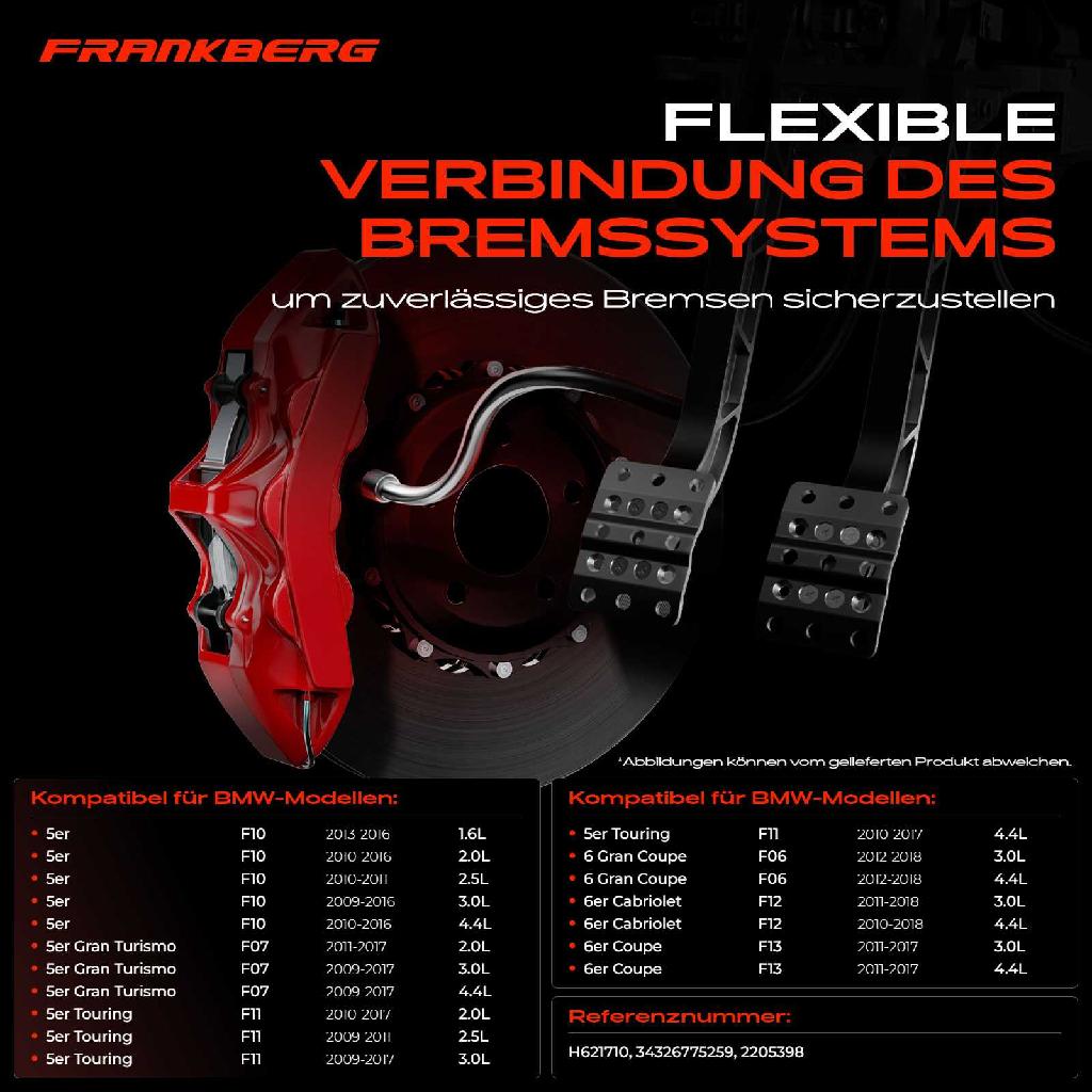 1x Bremsschlauch Bremsschläuche Hinterachse Links oder Rechts für BMW F06 F07 F10 F11 F12 F13