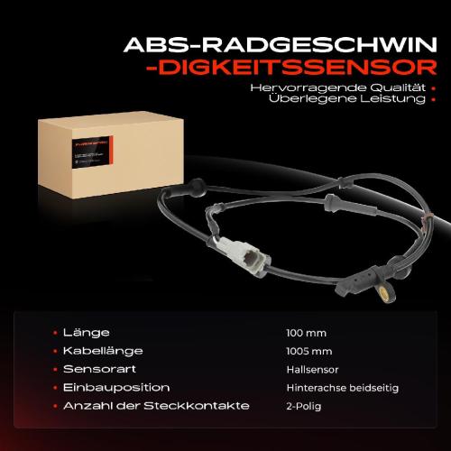 1x ABS Sensor Hinterachse beidseitig für Nissan X-Trail Van Renault Koleos I 2.0L 2.5L Bj ab 2007 Bild 1x ABS Sensor Hinterachse beidseitig für Nissan X-Trail Van Renault Koleos I 2.0L 2.5L Bj ab 2007