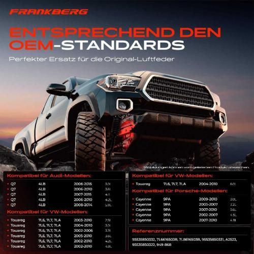 1x Luftfeder Fahrwerk Hinterachse Links Rechts für VW Touareg Audi Q7 4LB Porsche Cayenne Bild 1x Luftfeder Fahrwerk Hinterachse Links Rechts für VW Touareg Audi Q7 4LB Porsche Cayenne