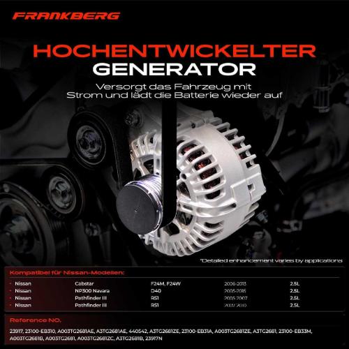 1x Lichtmaschine Generator für Nissan Cabstar NP300 Navara Pathfinder 3 Bild 1x Lichtmaschine Generator für Nissan Cabstar NP300 Navara Pathfinder 3