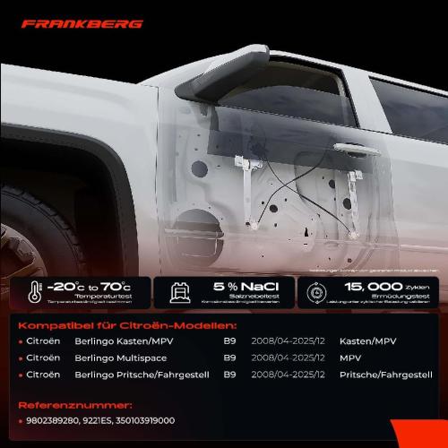 Frankberg 1x Fensterheber Vorne Links für Citroën Berlingo Multispace B9 ab 2008 Bild Frankberg 1x Fensterheber Vorne Links für Citroën Berlingo Multispace B9 ab 2008