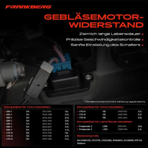 1x Widerstand Vorwiderstand Gebläsemotor für Land Rover Volvo XC60 V70 XC70 S80 Bild 1x Widerstand Vorwiderstand Gebläsemotor für Land Rover Volvo XC60 V70 XC70 S80