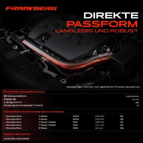 Frankberg 1x Kühlerschlauch Turboschlauch für Mercedes-Benz C-Klasse W204 C-Klasse T-Model S204 E-Klasse W212 Bild Frankberg 1x Kühlerschlauch Turboschlauch für Mercedes-Benz C-Klasse W204 C-Klasse T-Model S204 E-Klasse W212