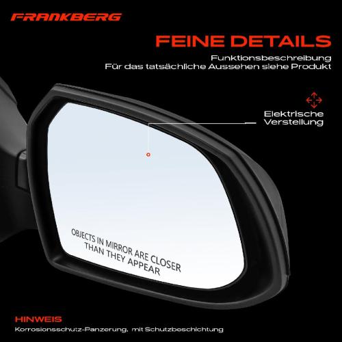 Frankberg 1x Außenspiegel Rechts für Hyundai i10 BA IA 1.0L 1.1L 1.2L Bj ab 2013 Bild Frankberg 1x Außenspiegel Rechts für Hyundai i10 BA IA 1.0L 1.1L 1.2L Bj ab 2013