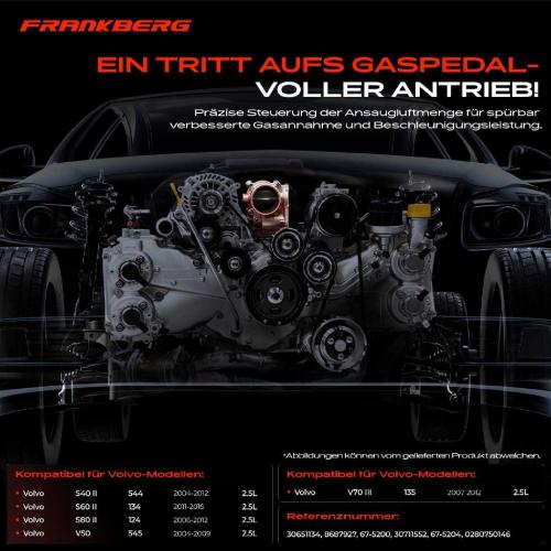 Frankberg 1x Drosselklappe Drosselklappenstutzen für Volvo S40 II 544 S60 II 134 S80 II V50 Bild Frankberg 1x Drosselklappe Drosselklappenstutzen für Volvo S40 II 544 S60 II 134 S80 II V50