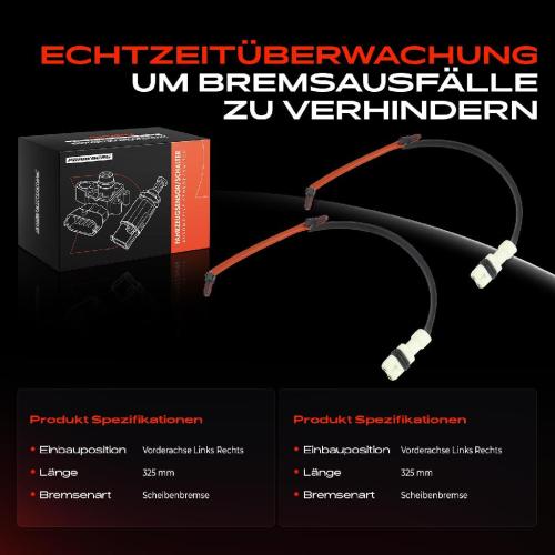 2x Warnkontakt Bremsbelagverschleiß Vorderachse für Porsche 928 5.4L 1991-1995 Bild 2x Warnkontakt Bremsbelagverschleiß Vorderachse für Porsche 928 5.4L 1991-1995