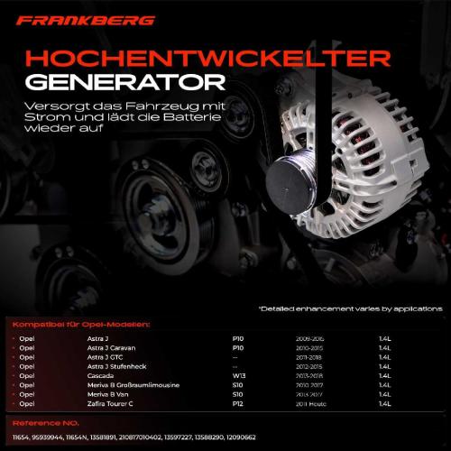 1x Lichtmaschine Generator für Opel Astra J Cascada Meriva B Zafira Tourer C Bild 1x Lichtmaschine Generator für Opel Astra J Cascada Meriva B Zafira Tourer C