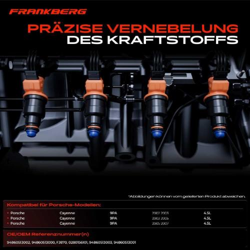 8x Einspritzventil Einspritzdüse für Porsche Cayenne 9PA 4.5L 2002-2007 Bild 8x Einspritzventil Einspritzdüse für Porsche Cayenne 9PA 4.5L 2002-2007
