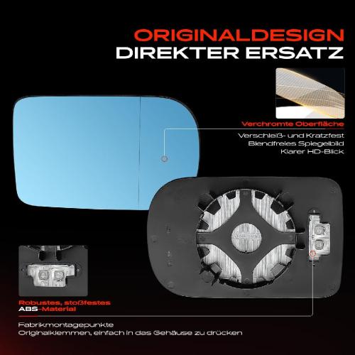 1x Spiegelglas Außenspiegel links für BMW 5er Touring E39 7er E38 2.0L 2.2L 6.9L Bild 1x Spiegelglas Außenspiegel links für BMW 5er Touring E39 7er E38 2.0L 2.2L 6.9L