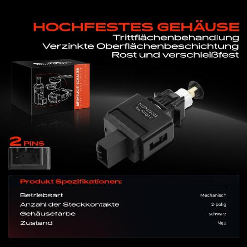 1x Bremslichtschalter für Volvo S60 I 384 S80 I 184 V70 II XC70 XC90 I 2.4L-4.4L Bild 1x Bremslichtschalter für Volvo S60 I 384 S80 I 184 V70 II XC70 XC90 I 2.4L-4.4L