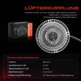 1x Lüfterkupplung Kühlerlüfte für VW Passat 3B Audi A4 B5 B6 A6 C5 Skoda Superb I