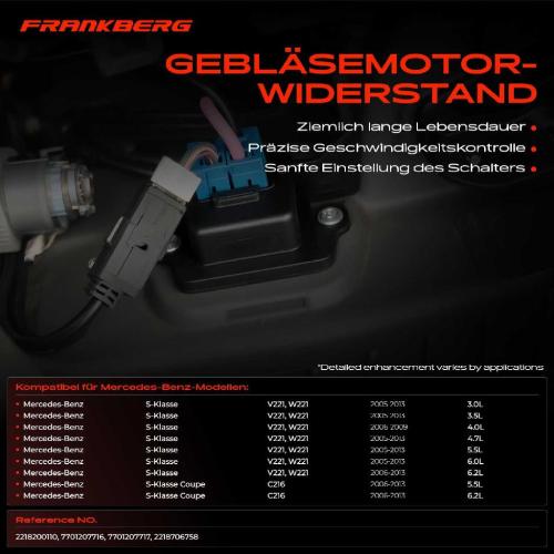 1x Widerstand Vorwiderstand Gebläsemotor für Mercedes-Benz S-Klasse W221 C216 Bild 1x Widerstand Vorwiderstand Gebläsemotor für Mercedes-Benz S-Klasse W221 C216