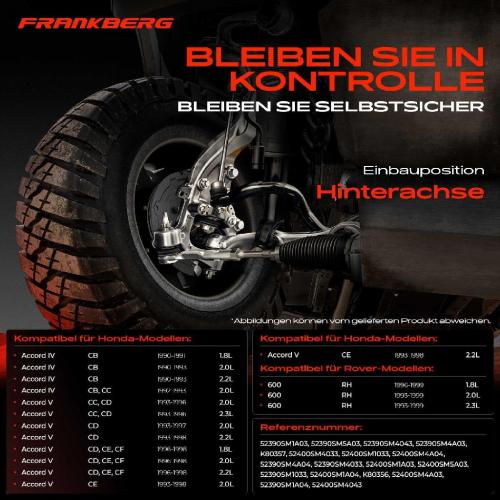 Frankberg 1x Querlenker Hinterachse für Honda Accord IV Aerodeck Coupe V Rover 600 1.8L 2.0L 2.2L 2.3L 1990-1999 Bild Frankberg 1x Querlenker Hinterachse für Honda Accord IV Aerodeck Coupe V Rover 600 1.8L 2.0L 2.2L 2.3L 1990-1999