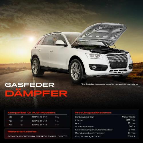 2x Gasfeder Dämpfer Motorhaube für Audi Q5 8R SUV 2008-2017 Bild 2x Gasfeder Dämpfer Motorhaube für Audi Q5 8R SUV 2008-2017