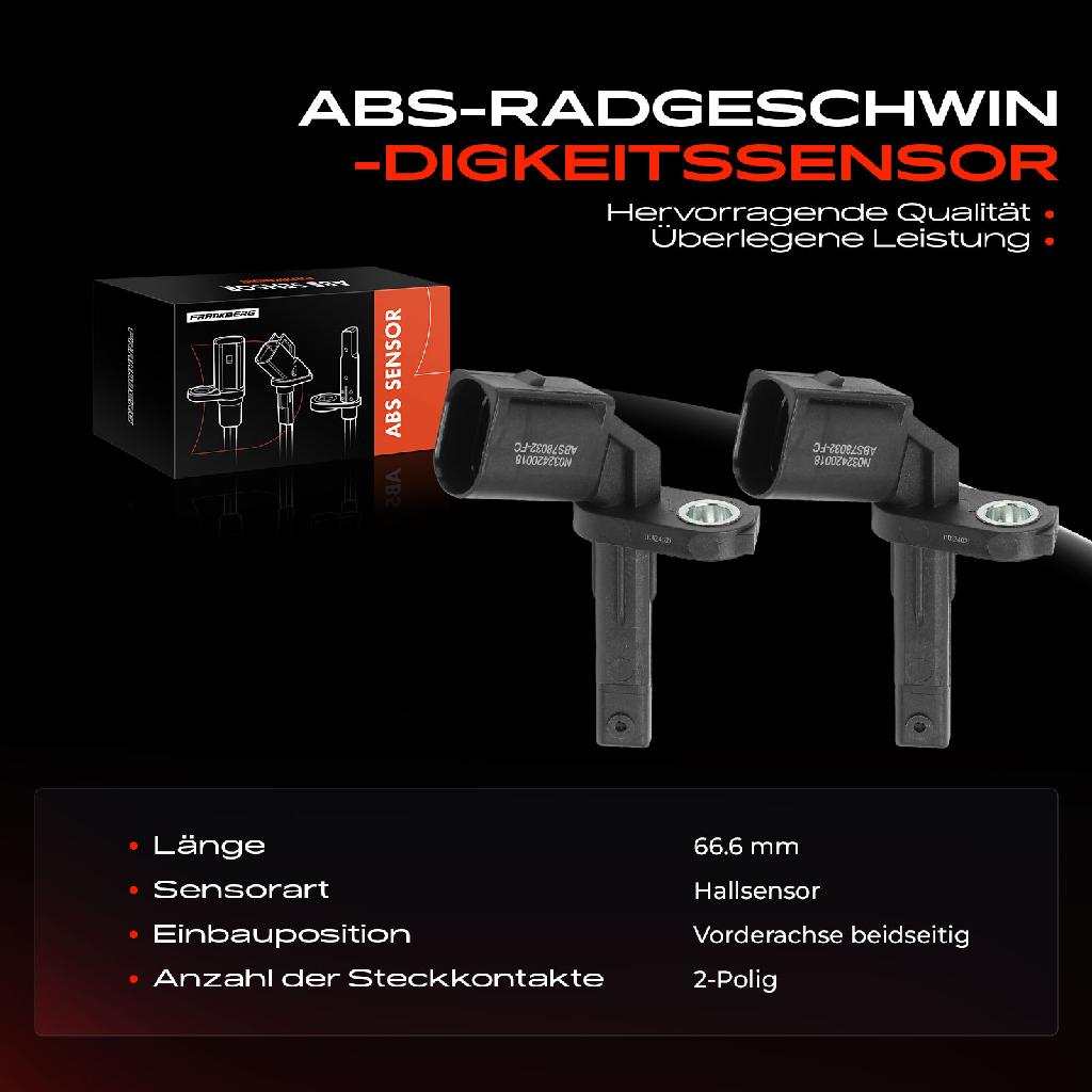2x ABS Sensor Hinterachse beidseitig für Porsche Macan 95B 2.0L 2.9L 3.0L 3.6L Bj ab 2014
