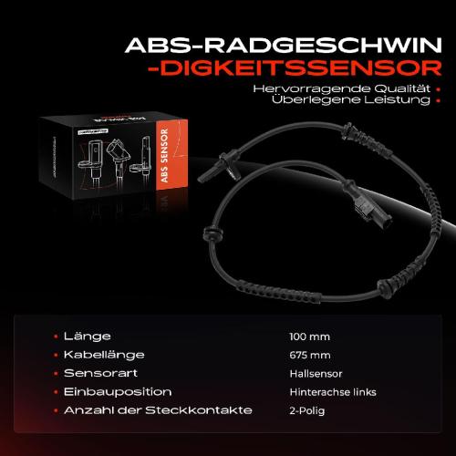 Frankberg 1x ABS Sensor Hinterachse links für Fiat Tipo Kombi Schrägheck Stufenheck 1.0L 1.2L 1.4L 1.6L Bj ab 2015 Bild Frankberg 1x ABS Sensor Hinterachse links für Fiat Tipo Kombi Schrägheck Stufenheck 1.0L 1.2L 1.4L 1.6L Bj ab 2015