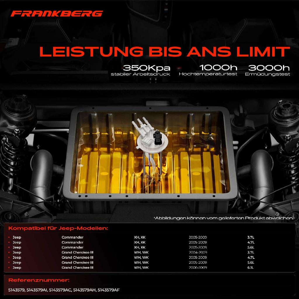 1x Kraftstoffpumpe für Jeep Commander XH XK Grand Cherokee III WH WK 3.7L 4.7L 5.6L 6.1L 2004-2009