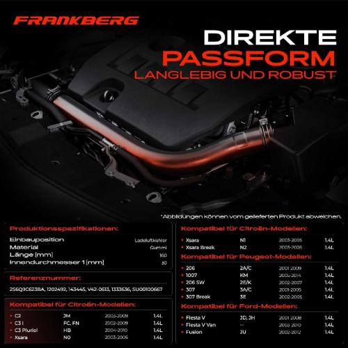 Frankberg 1x Kühlerschlauch Turboschlauch für Citroën C2 C3 I Pluriel Xsara Break Coupe Ford Fiesta V Van Fusion Peugeot Bild Frankberg 1x Kühlerschlauch Turboschlauch für Citroën C2 C3 I Pluriel Xsara Break Coupe Ford Fiesta V Van Fusion Peugeot