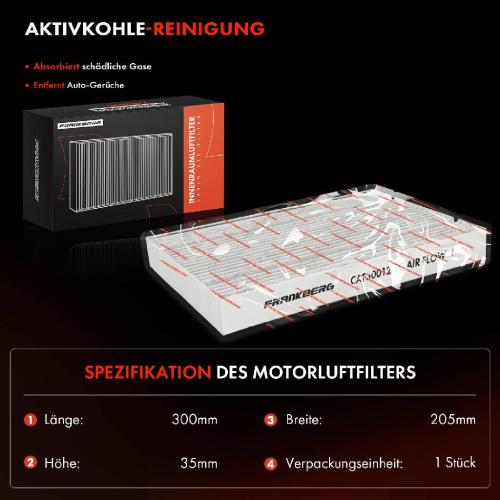 Frankberg 1x Innenraumfilter Aktivkohle für Mercedes-Benz Sprinter B907 B910 W447 ab 2014 Bild Frankberg 1x Innenraumfilter Aktivkohle für Mercedes-Benz Sprinter B907 B910 W447 ab 2014