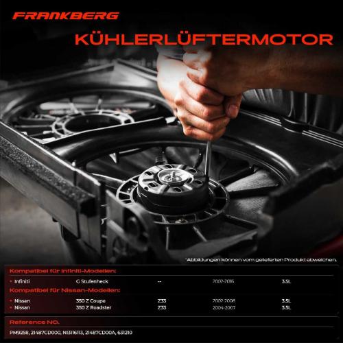 2x Lüfter Kühlerlüfter Motorkühlung Elektromotor für Nissan 350 Z Infiniti 3.5L Bild 2x Lüfter Kühlerlüfter Motorkühlung Elektromotor für Nissan 350 Z Infiniti 3.5L