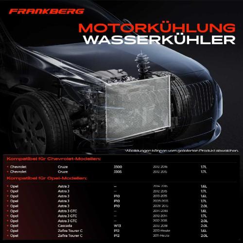 Frankberg 1x Kühler Wasserkühler Motorkühler für Chevrolet Cruze Opel Astra J Bild Frankberg 1x Kühler Wasserkühler Motorkühler für Chevrolet Cruze Opel Astra J