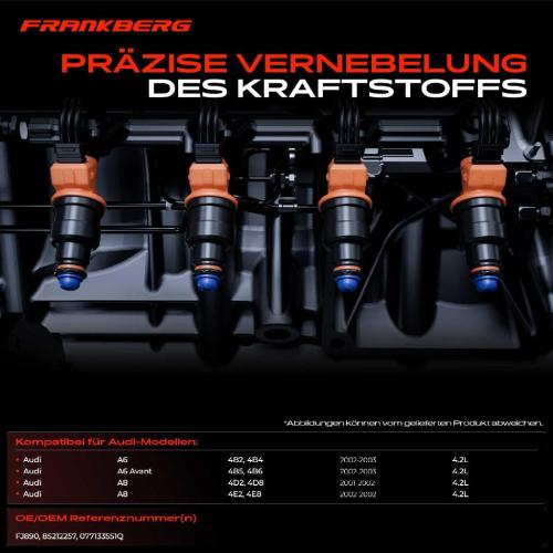 8x Einspritzventil Einspritzdüse für Audi A6 Avant 4B 2002-2003 A8 4D 4E 4.2L Bild 8x Einspritzventil Einspritzdüse für Audi A6 Avant 4B 2002-2003 A8 4D 4E 4.2L