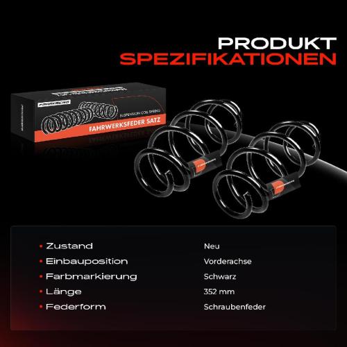 2x Fahrwerksfeder Vorderachse für VW Caddy IV Kasten/MPV SAA SAH Touran 1T1 1T2 1T3 2006-2021 Bild 2x Fahrwerksfeder Vorderachse für VW Caddy IV Kasten/MPV SAA SAH Touran 1T1 1T2 1T3 2006-2021