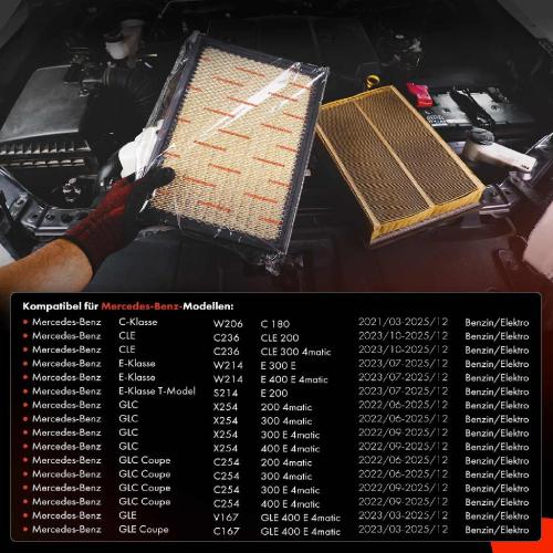 2x Luftfilter Filtereinsatz für Mercedes-Benz W206 A236 W214 X254 C167 ab 2021 Bild 2x Luftfilter Filtereinsatz für Mercedes-Benz W206 A236 W214 X254 C167 ab 2021