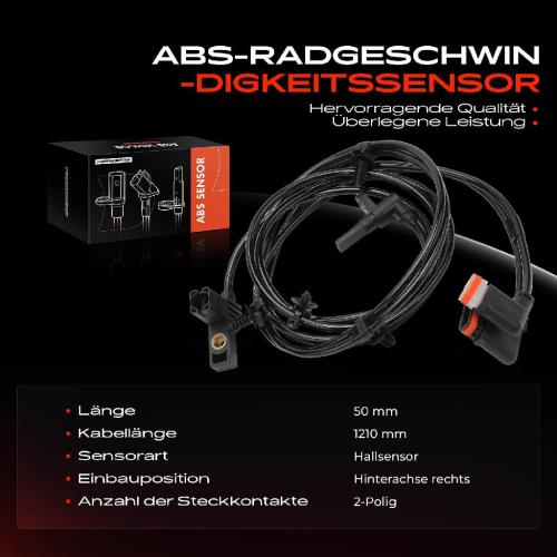 Frankberg 1x ABS Sensor Hinterachse rechts für Mercedes-Benz Viano W639 Vito Bus Vito/Mixto Kasten 3.2L 2003-2004 Bild Frankberg 1x ABS Sensor Hinterachse rechts für Mercedes-Benz Viano W639 Vito Bus Vito/Mixto Kasten 3.2L 2003-2004