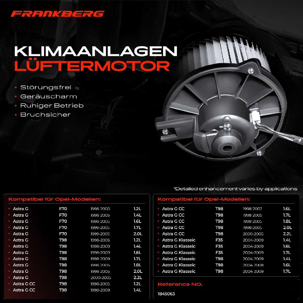 1x Gebläsemotor Innenraumgebläse für Opel Astra G F67 T98 F08 F48 F07 F70