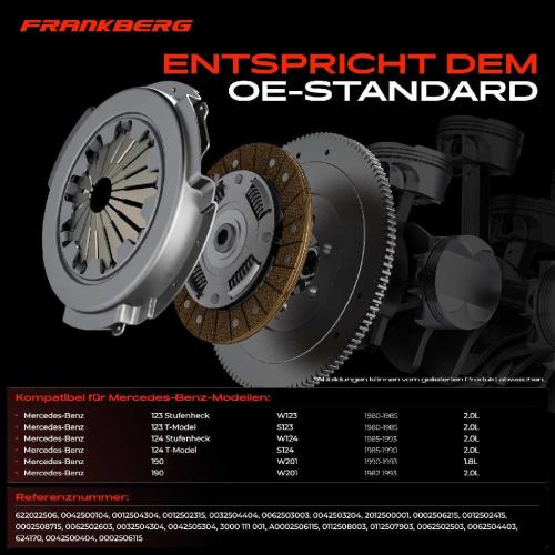 Frankberg 1x Kupplungssatz f r Mercedes-Benz 123 Stufenheck W123 123 T-Model S123 124 Stufenheck W124 S124 W201 Bild Frankberg 1x Kupplungssatz f r Mercedes-Benz 123 Stufenheck W123 123 T-Model S123 124 Stufenheck W124 S124 W201