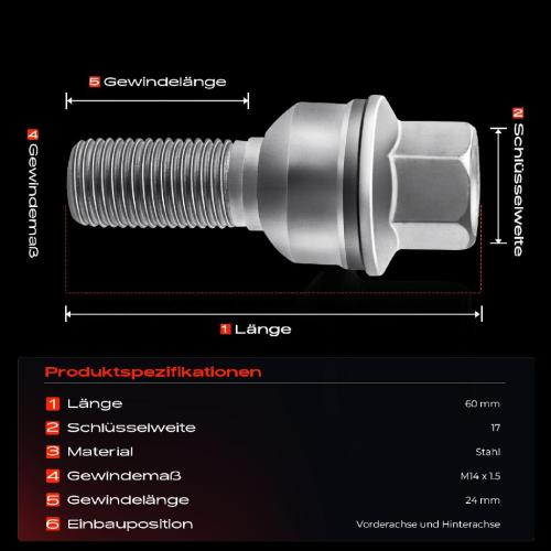 20x Radschraube für VW Touareg CR7 Audi A8 Q3 Q5 8RB Q7 4MB 4MG Q8 4MN Bild 20x Radschraube für VW Touareg CR7 Audi A8 Q3 Q5 8RB Q7 4MB 4MG Q8 4MN