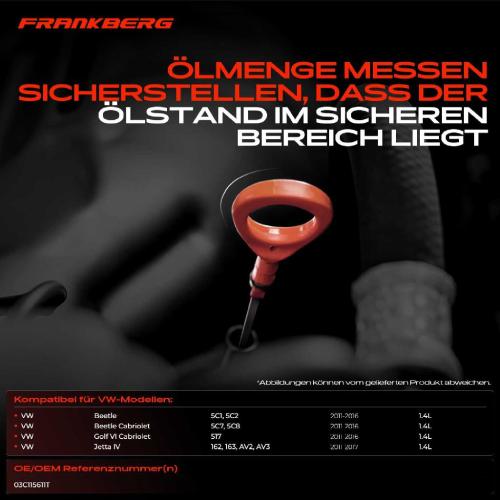 Frankberg 1x Ölmessstab Ölpeilstab Ölstab für VW Golf VI Cabriolet 517 Jetta 1.4L 2011-2016 Bild Frankberg 1x Ölmessstab Ölpeilstab Ölstab für VW Golf VI Cabriolet 517 Jetta 1.4L 2011-2016