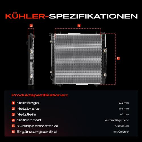 1x Kühler Wasserkühler Motorkühler für Mercedes-Benz G-Klasse W463 W461 200 GE Bild 1x Kühler Wasserkühler Motorkühler für Mercedes-Benz G-Klasse W463 W461 200 GE