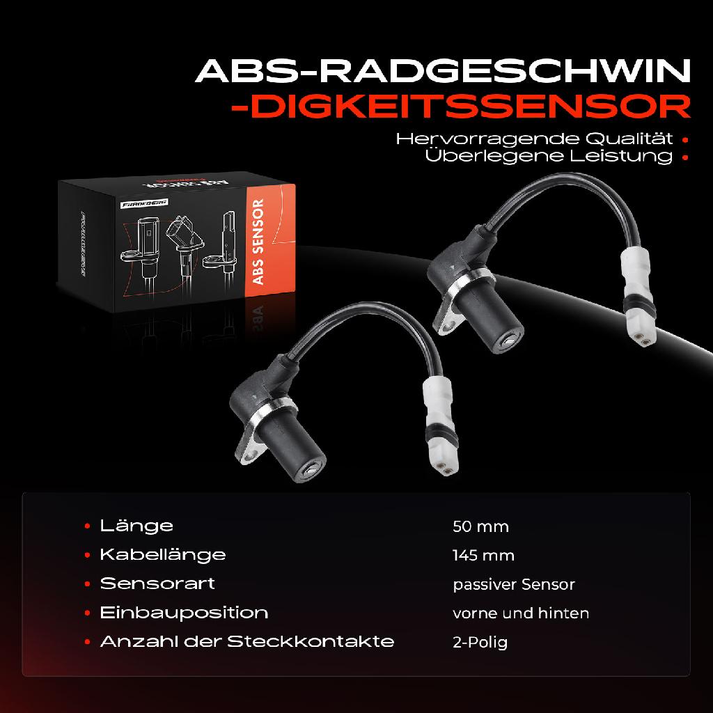 2x ABS Sensor vorne und hinten für Porsche 911 Cabriolet Targa Boxster 3.4L 3.6L 2.5L 2.7L 3.2L 1996-2005