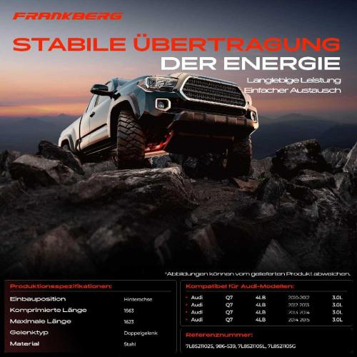 Frankberg 1x Kardanwelle Gelenkwelle Hinterachse für Audi Q7 4LB 3.0L 2010-2015 Bild Frankberg 1x Kardanwelle Gelenkwelle Hinterachse für Audi Q7 4LB 3.0L 2010-2015