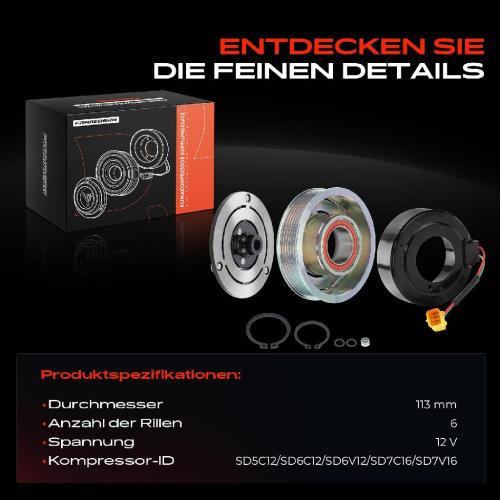 1x Magnetkupplung Klimakompressor für MINI R55 R56 Citroën C4 C5 Jumper Bild 1x Magnetkupplung Klimakompressor für MINI R55 R56 Citroën C4 C5 Jumper