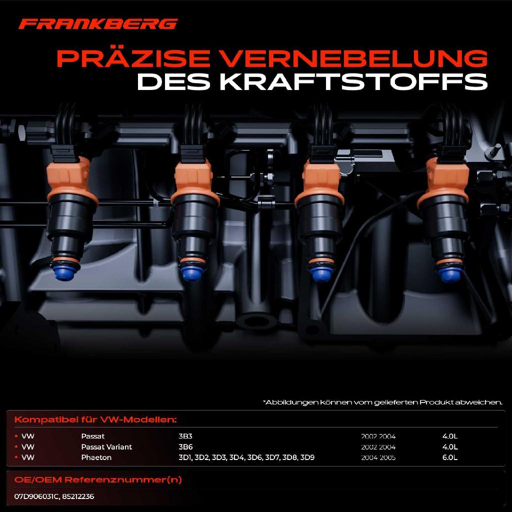 4x Einspritzventil Einspritzdüse für VW Passat 3B Phaeton 4.0L 6.0L 2002-2004