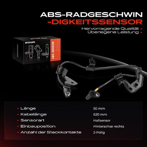 1x ABS Sensor Hinterachse rechts für Hyundai Grand Santa Fé Santa Fé III DM DMA 2.2L 2.0L 2.4L 2012-2018 Bild 1x ABS Sensor Hinterachse rechts für Hyundai Grand Santa Fé Santa Fé III DM DMA 2.2L 2.0L 2.4L 2012-2018