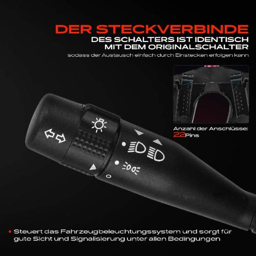 1x Kombischalter Lenkstockschalter für Ford Fiesta 4 Fiesta KA Puma Mazda 121 III Bild 1x Kombischalter Lenkstockschalter für Ford Fiesta 4 Fiesta KA Puma Mazda 121 III