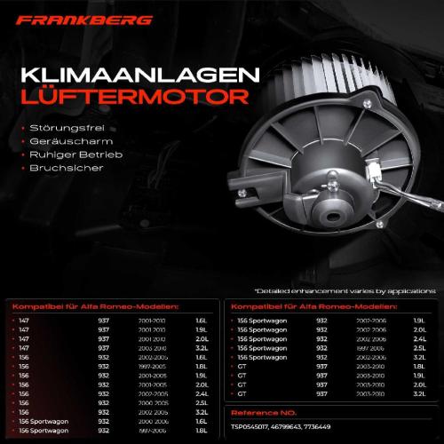 1x Gebläsemotor Innenraumgebläse für Alfa Romeo 147 937 156 932 GT 937 2001-2010 Bild 1x Gebläsemotor Innenraumgebläse für Alfa Romeo 147 937 156 932 GT 937 2001-2010