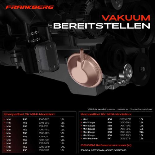 1x Unterdruckpumpe für MINI Mini R56 Paceman R58 R61 Roadster R59 Bild 1x Unterdruckpumpe für MINI Mini R56 Paceman R58 R61 Roadster R59