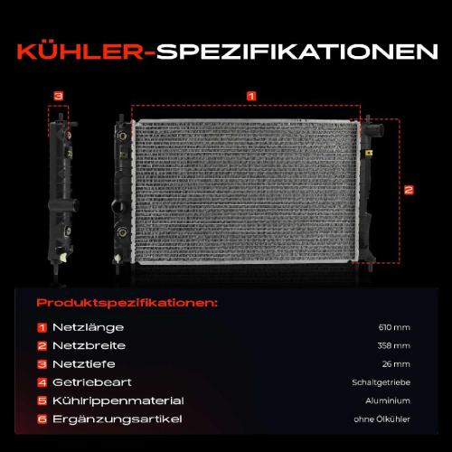 1x Kühler Wasserkühler Motorkühler für Saab 9-5 Kombi YS3E 1.9L 2.2L 1998-2009 Bild 1x Kühler Wasserkühler Motorkühler für Saab 9-5 Kombi YS3E 1.9L 2.2L 1998-2009