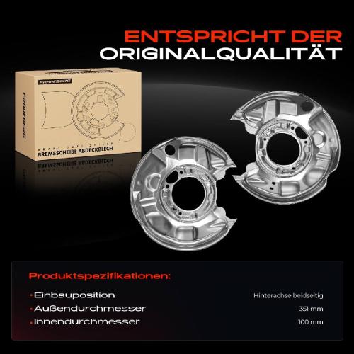 Frankberg 2x Ankerblech Bremsscheibe Hinterachse Beidseitig für Mercedes C Klasse W203 S203 CL203 CLC CLK Bild Frankberg 2x Ankerblech Bremsscheibe Hinterachse Beidseitig für Mercedes C Klasse W203 S203 CL203 CLC CLK
