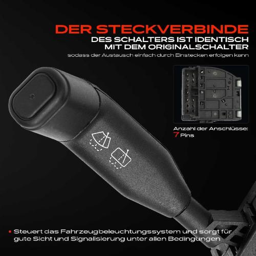 1x Kombischalter Lenkstockschalter für Renault 19 II B/C53 Kasten Schrägheck S53 Bild 1x Kombischalter Lenkstockschalter für Renault 19 II B/C53 Kasten Schrägheck S53