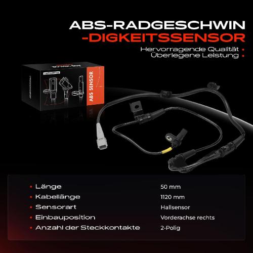 1x ABS Sensor Vorderachse rechts für KIA Ceed Combi Van Hatchback Sportswagon 1.0L 1.4L 1.5L 1.6L Bj ab 2018 Bild 1x ABS Sensor Vorderachse rechts für KIA Ceed Combi Van Hatchback Sportswagon 1.0L 1.4L 1.5L 1.6L Bj ab 2018